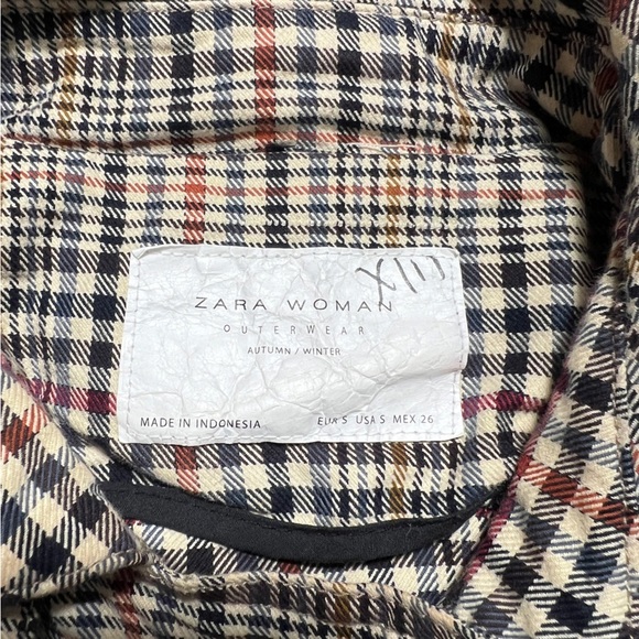 ZARA Double Breasted Trench Coat Heritage Check Size Small - Picture 2 of 10